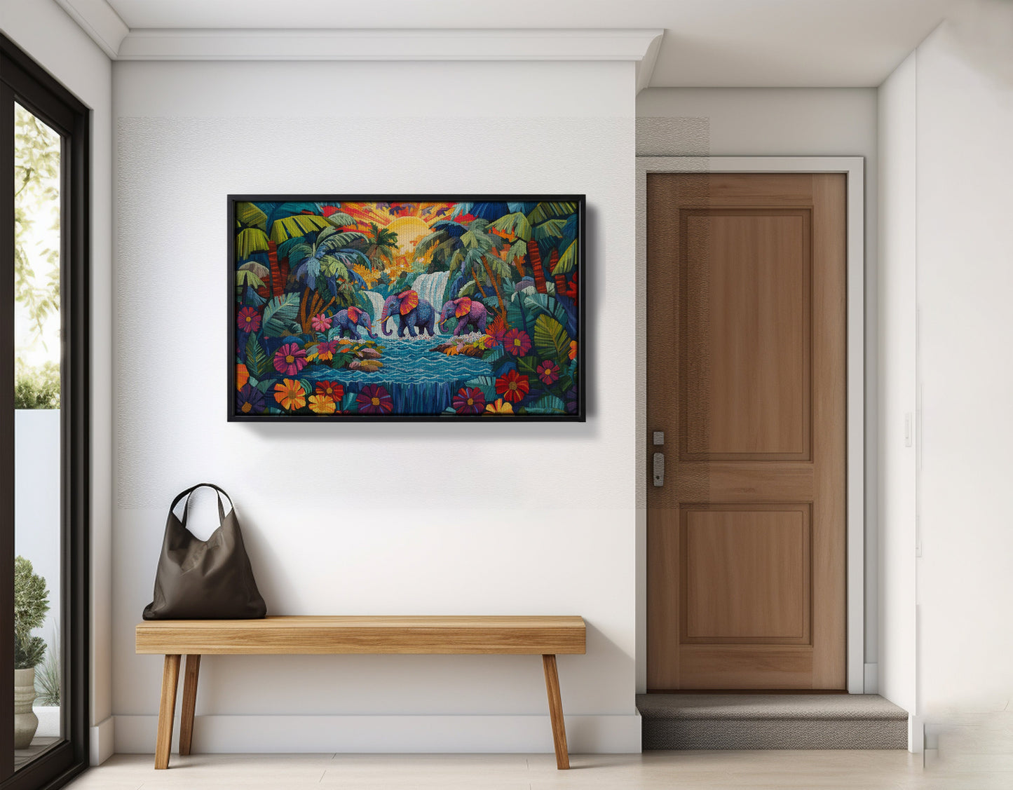 Elephant Waterfall Jungle Caribbean wall art view 29