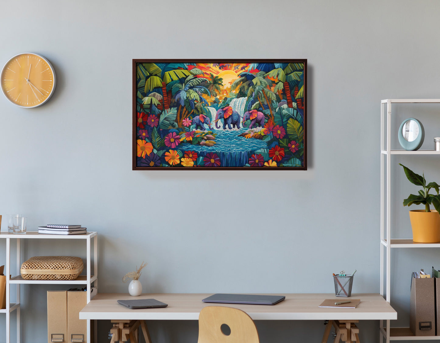 Elephant Waterfall Jungle Caribbean wall art view 36