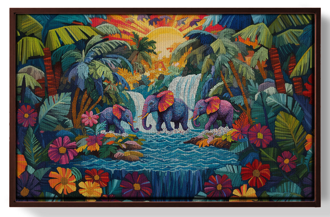 Elephant Waterfall Jungle Caribbean wall art view 31