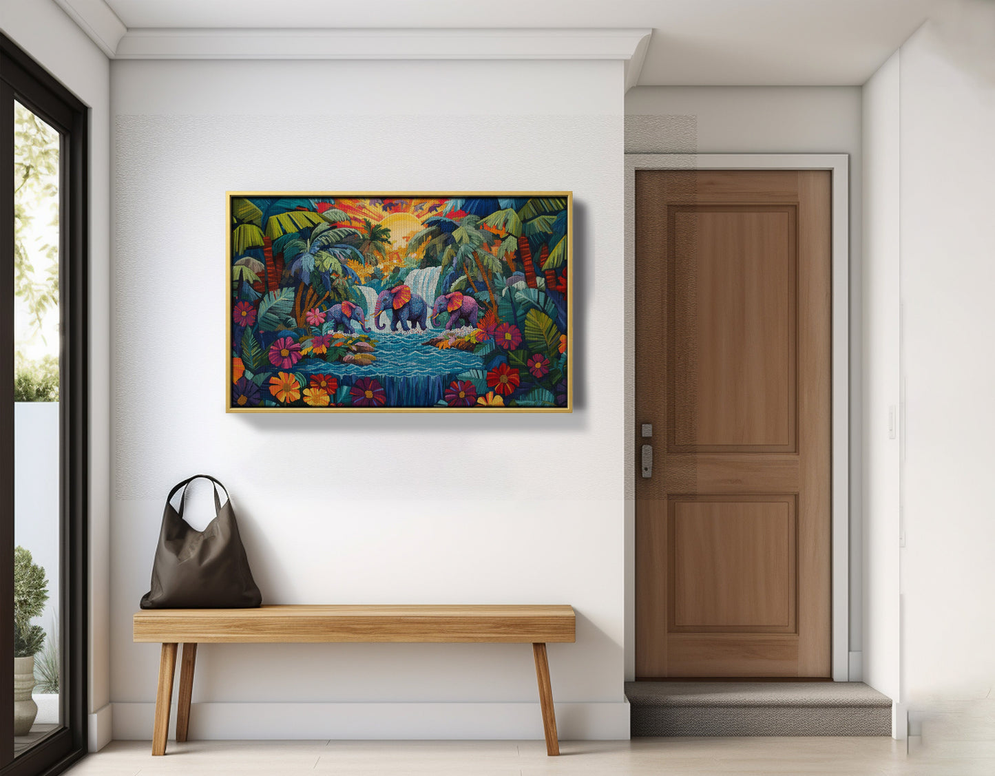 Elephant Waterfall Jungle Caribbean wall art view 41