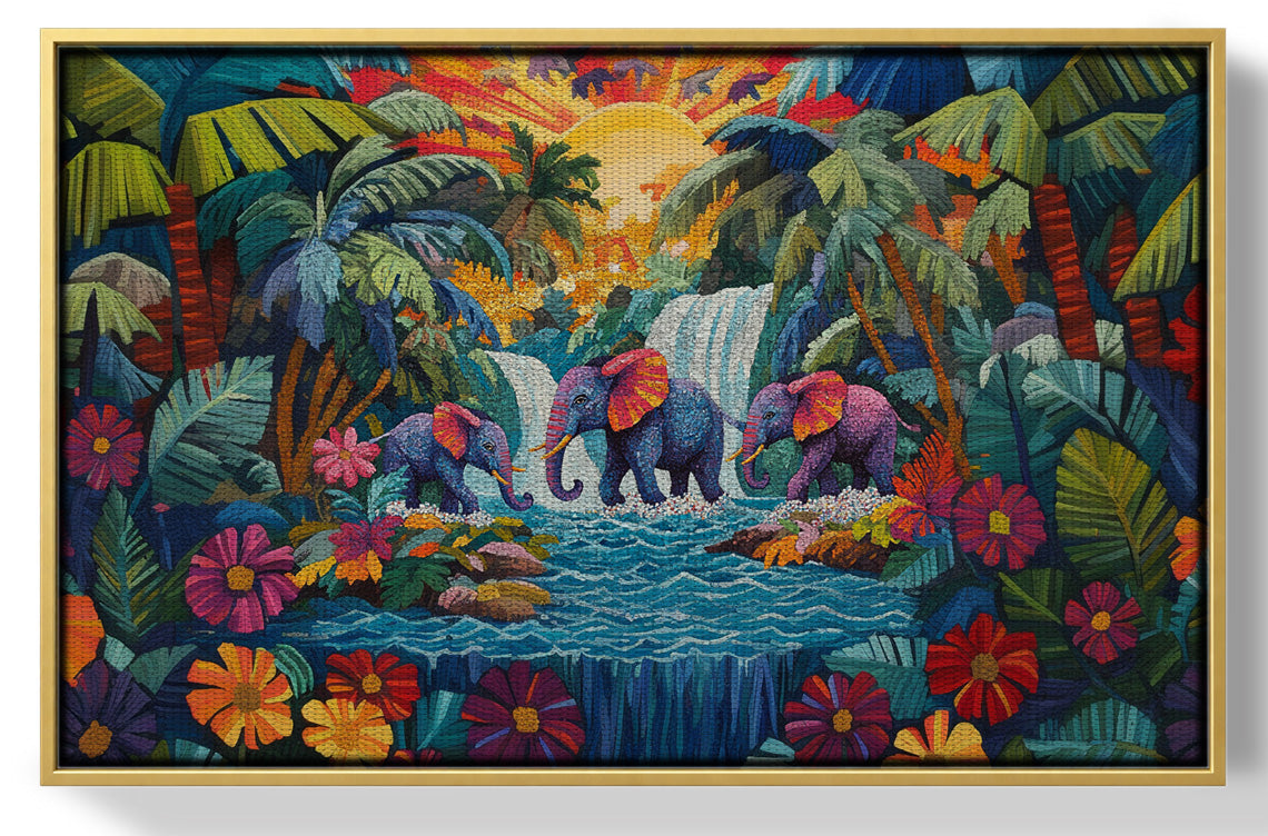 Elephant Waterfall Jungle Caribbean wall art view 37