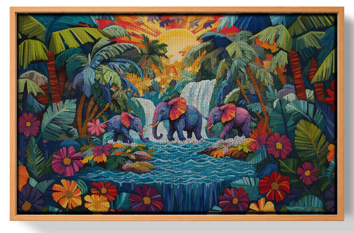 Elephant Waterfall Jungle Caribbean wall art view 43