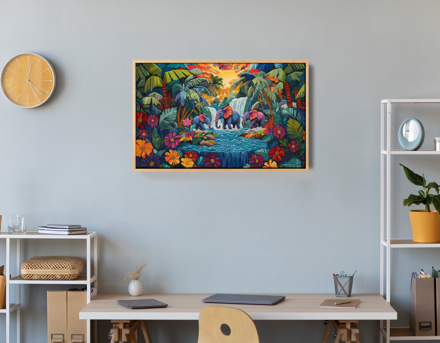 Elephant Waterfall Jungle Caribbean wall art view 54