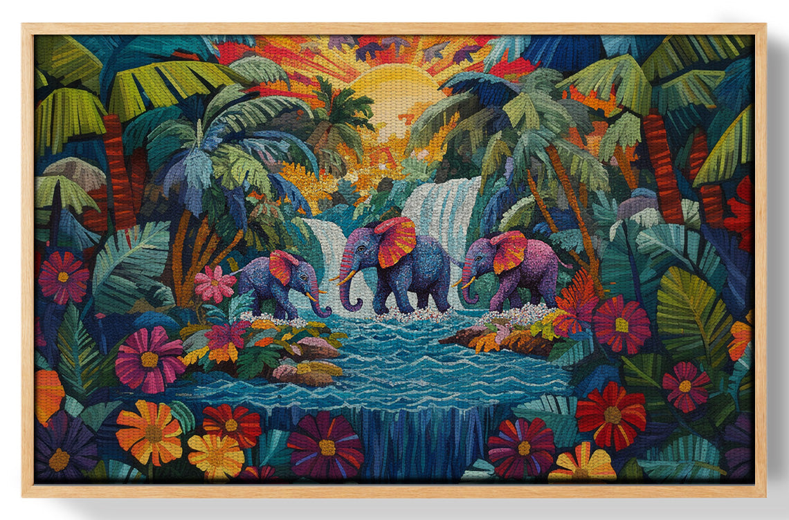 Elephant Waterfall Jungle Caribbean wall art view 49