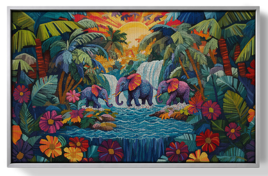 Elephant Waterfall Jungle Caribbean wall art view 55