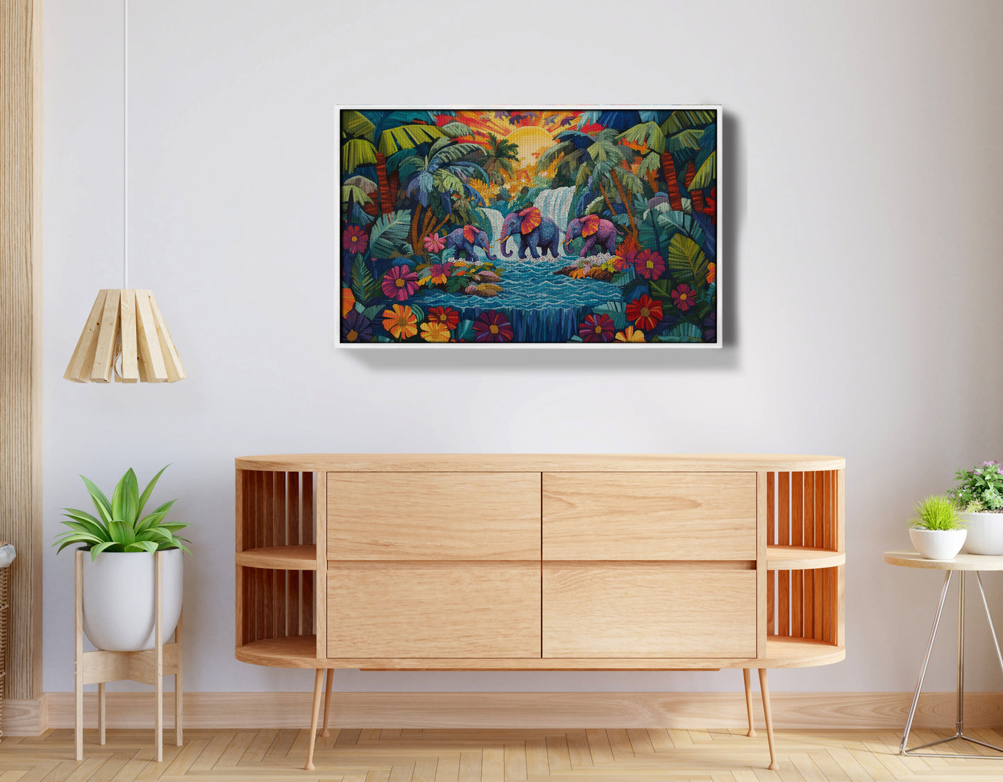 Elephant Waterfall Jungle Caribbean wall art view 62