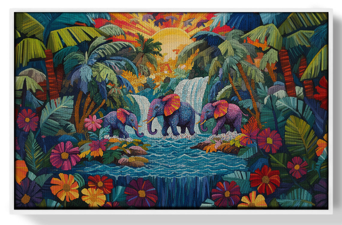 Elephant Waterfall Jungle Caribbean wall art view 61