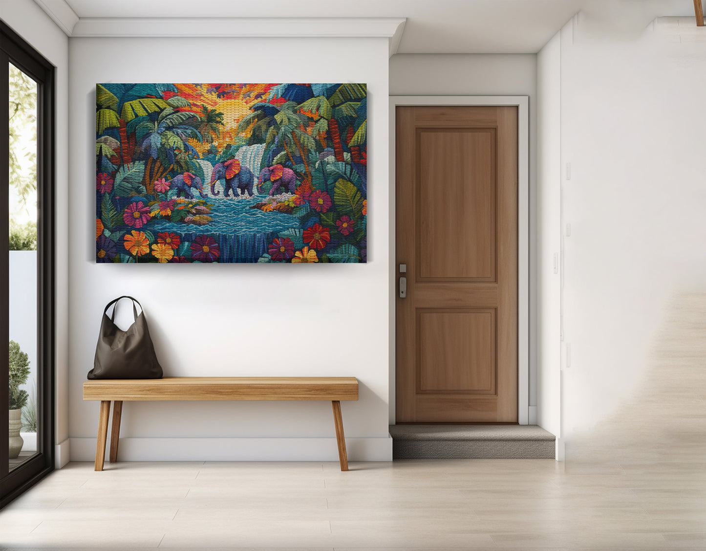 Elephant Waterfall Jungle Caribbean wall art view 17