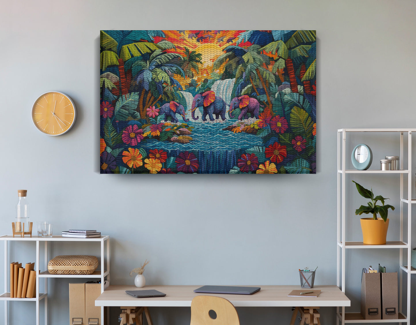 Elephant Waterfall Jungle Caribbean wall art view 18