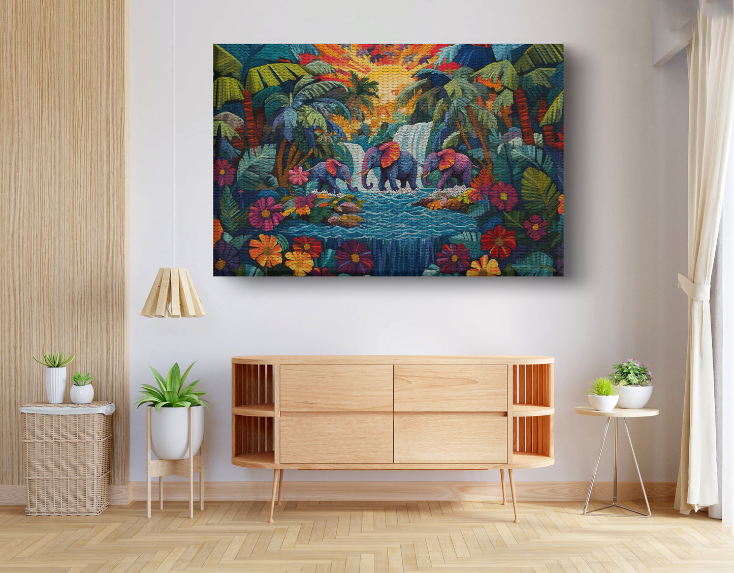 Elephant Waterfall Jungle Caribbean wall art view 14