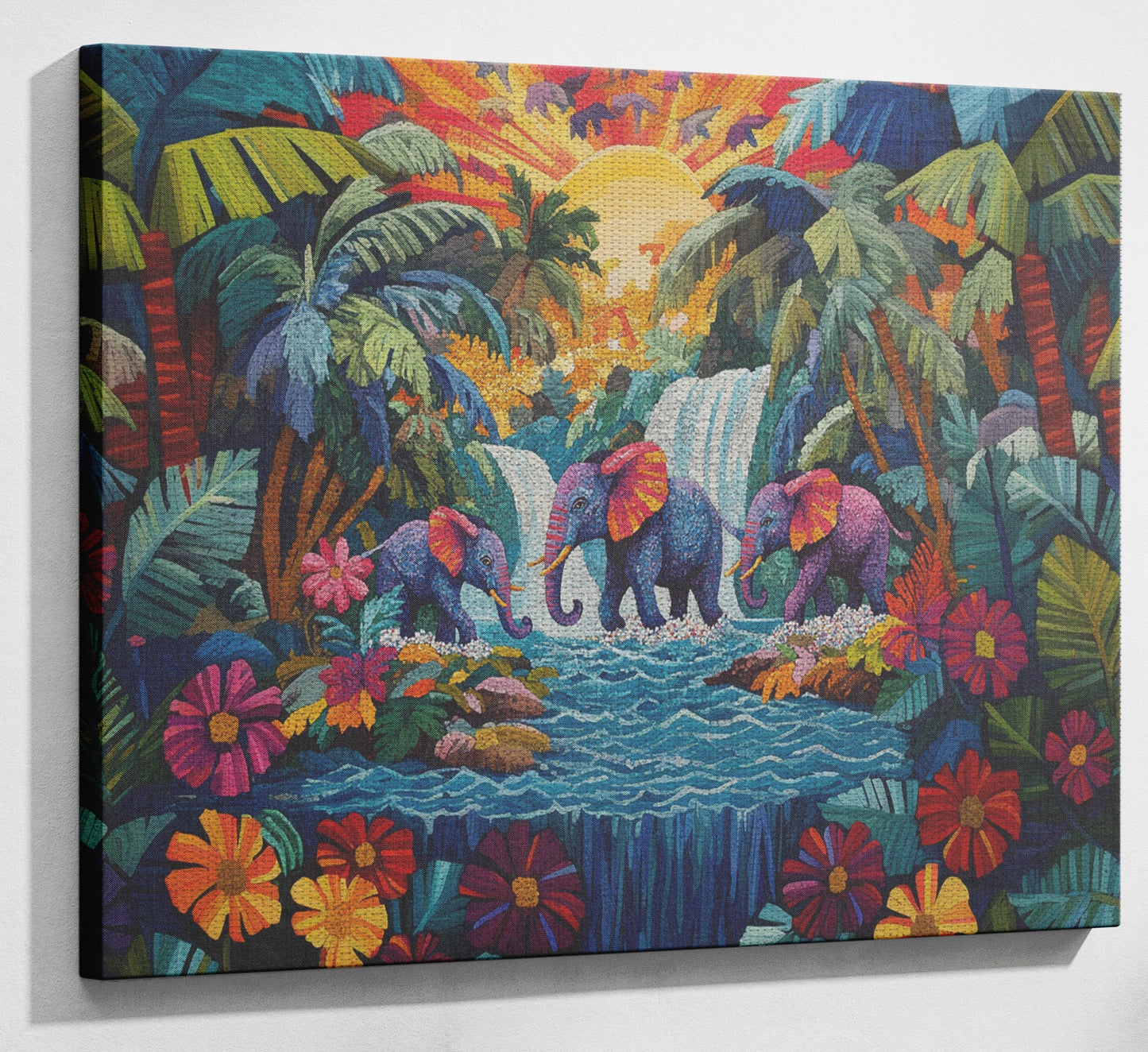 Elephant Waterfall Jungle Caribbean wall art view 13