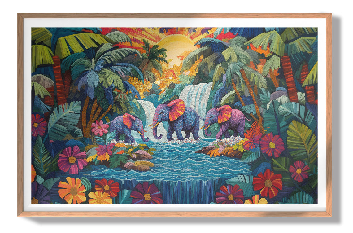 Elephant Waterfall Jungle Caribbean wall art view 79