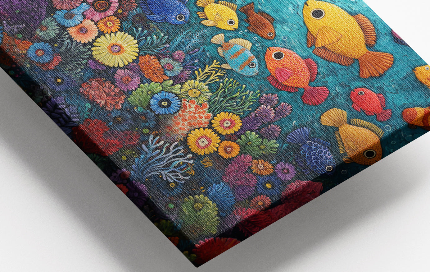 Close-up of Tropical Fish Coral Black Caribbean wall art detail