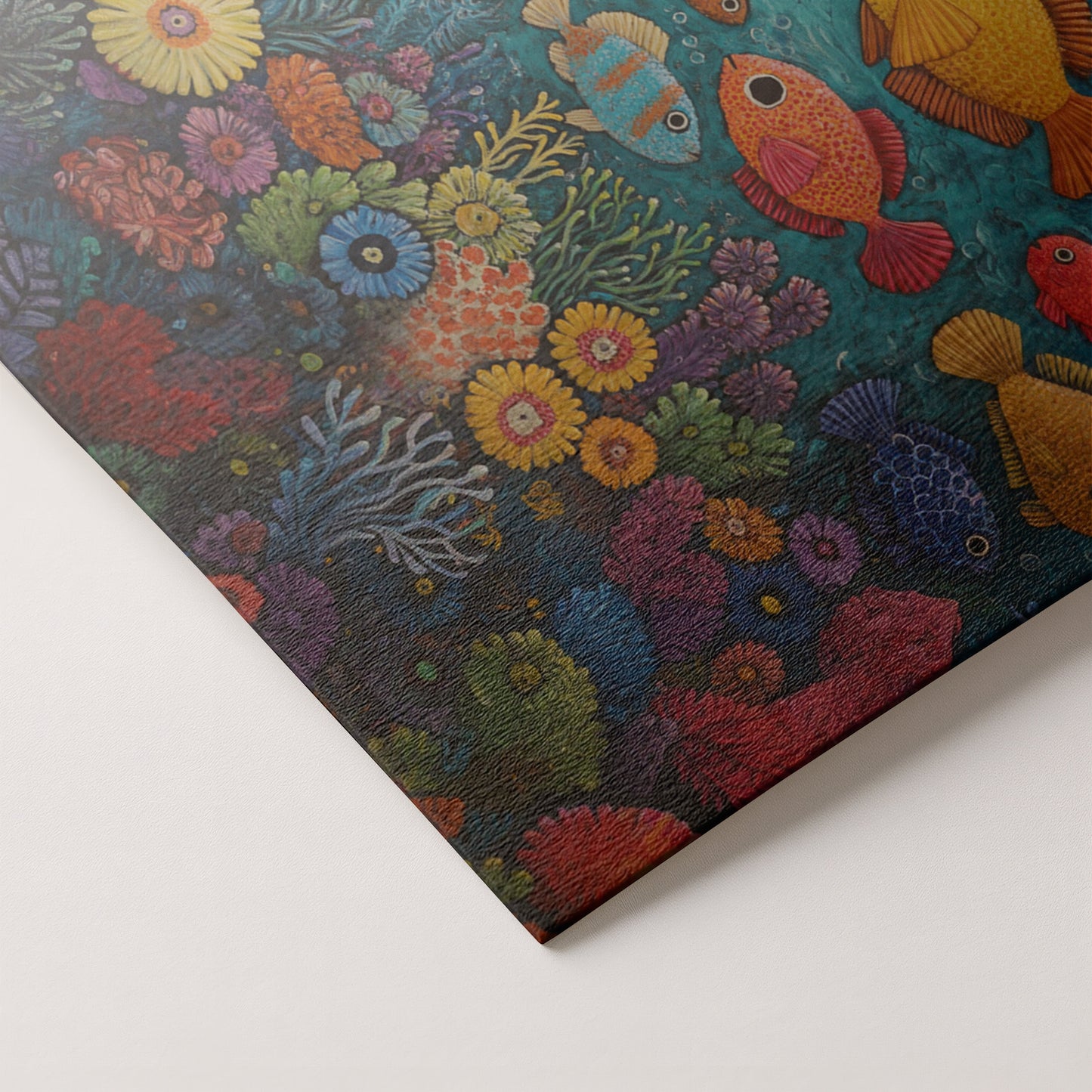 Tropical Fish Coral Black Caribbean wall art artwork by MoomZee Artwork