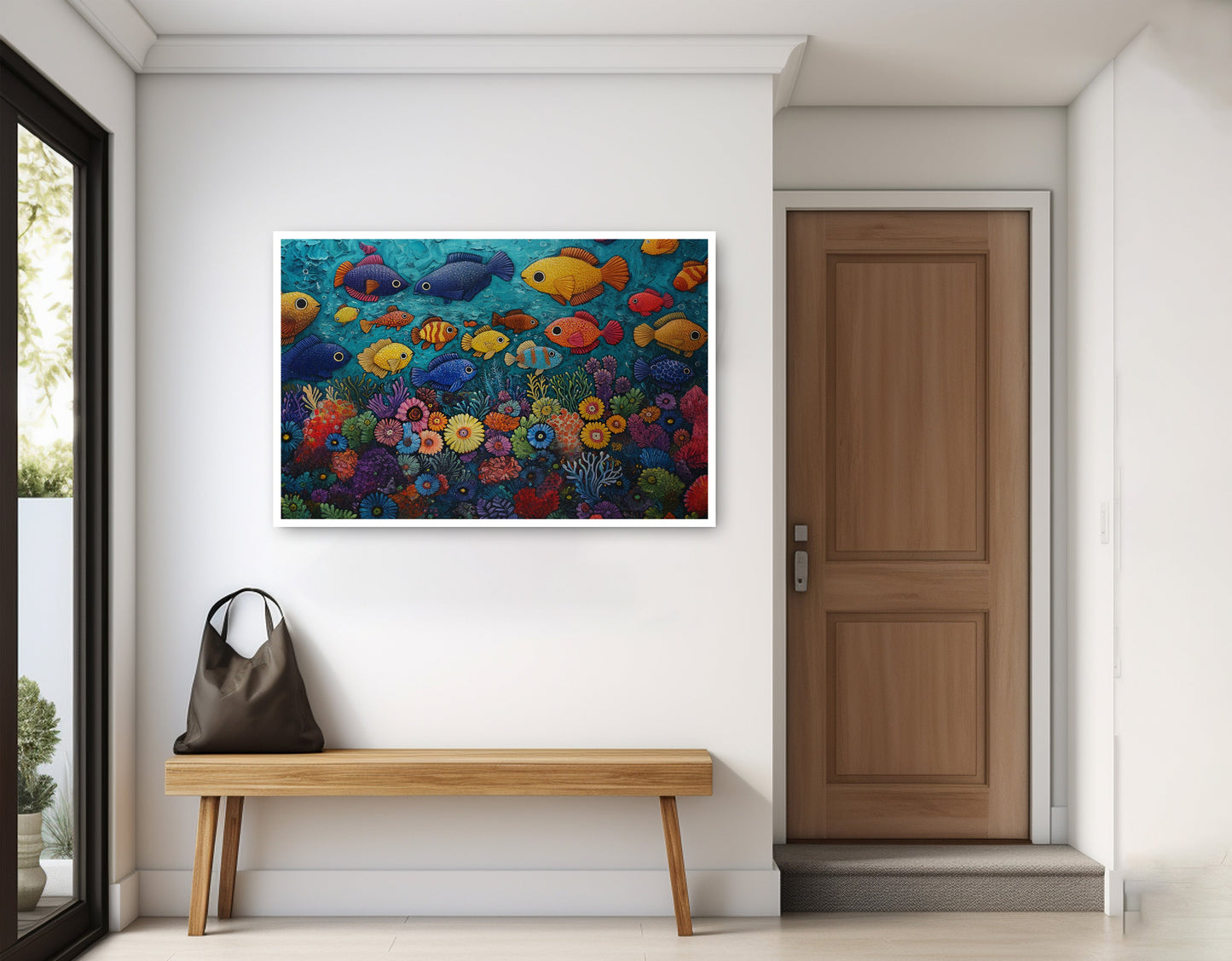 Tropical Fish Coral Black Caribbean wall art home decor view