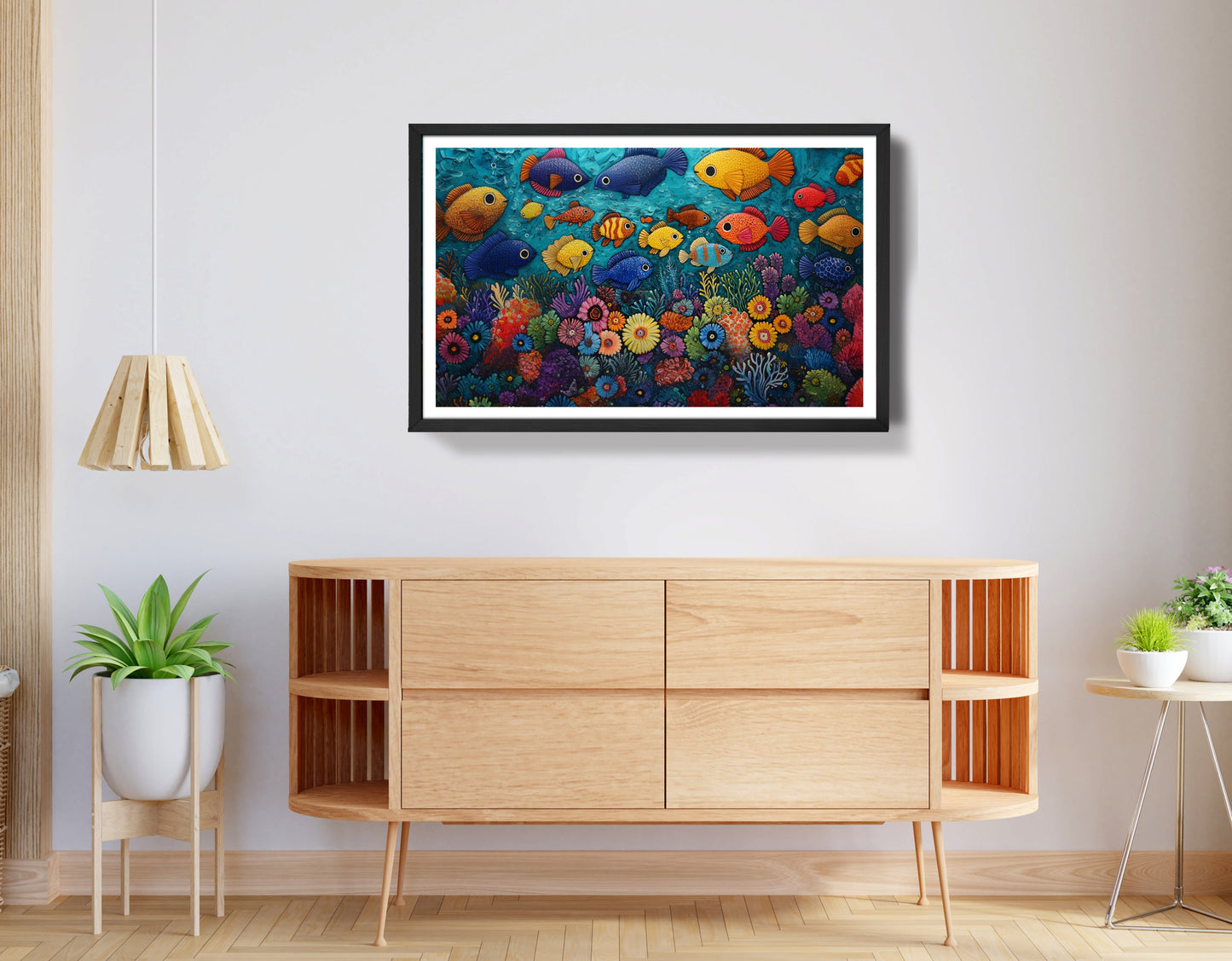 Tropical Fish Coral Black Caribbean wall art view 68