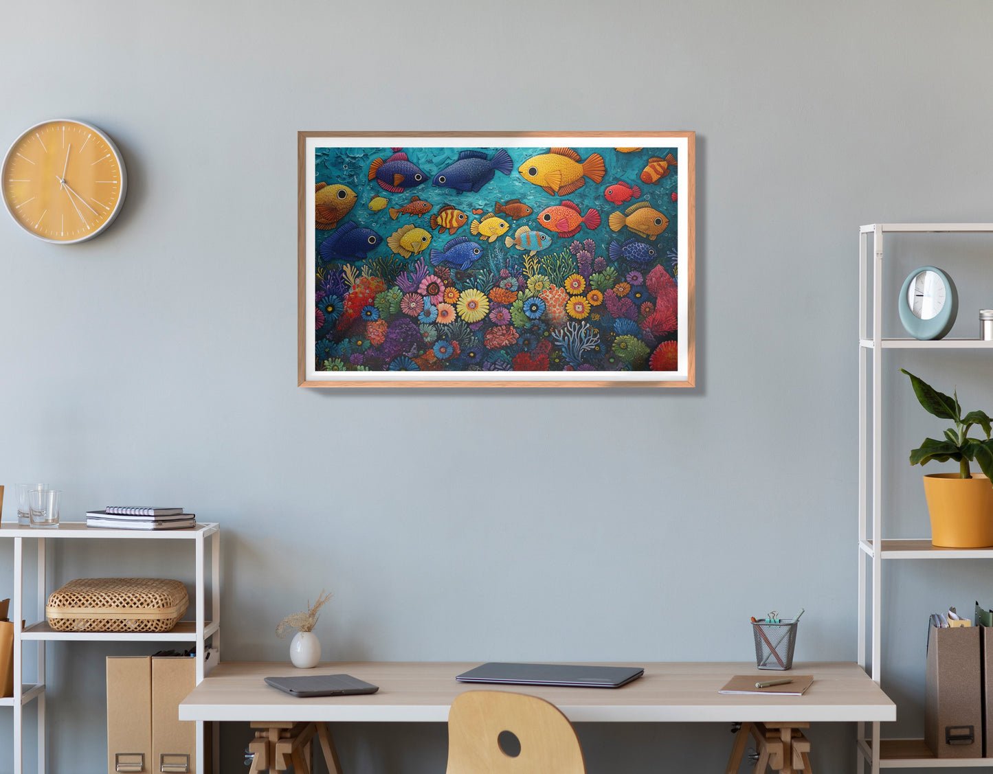 Tropical Fish Coral Black Caribbean wall art view 84