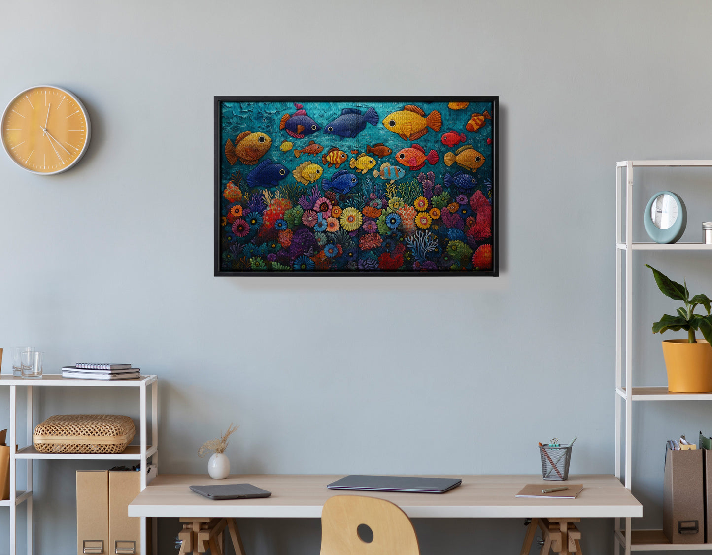Tropical Fish Coral Black Caribbean wall art view 30