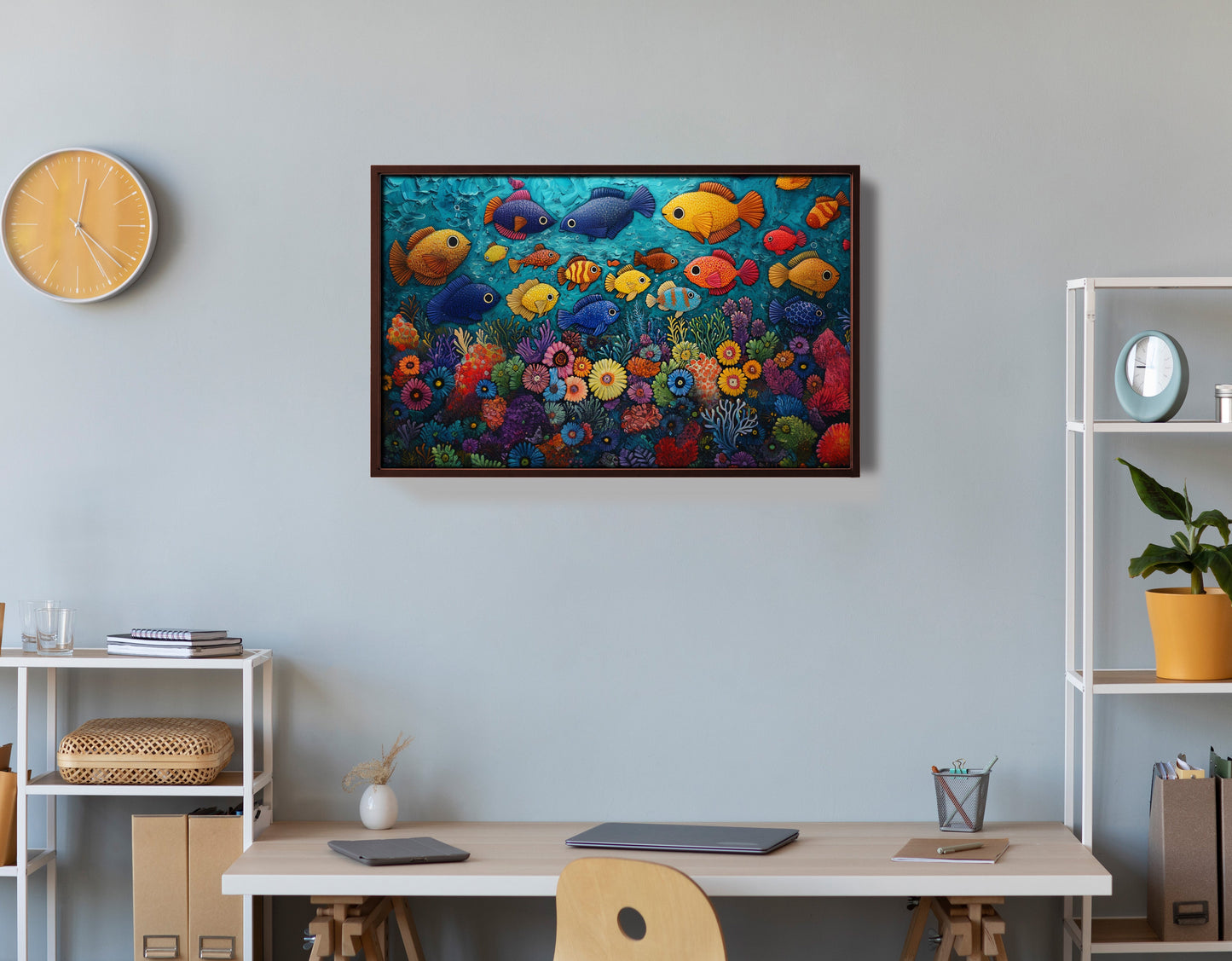 Tropical Fish Coral Black Caribbean wall art view 36