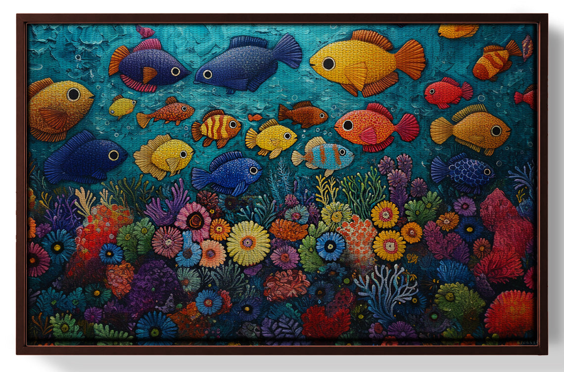 Tropical Fish Coral Black Caribbean wall art view 31