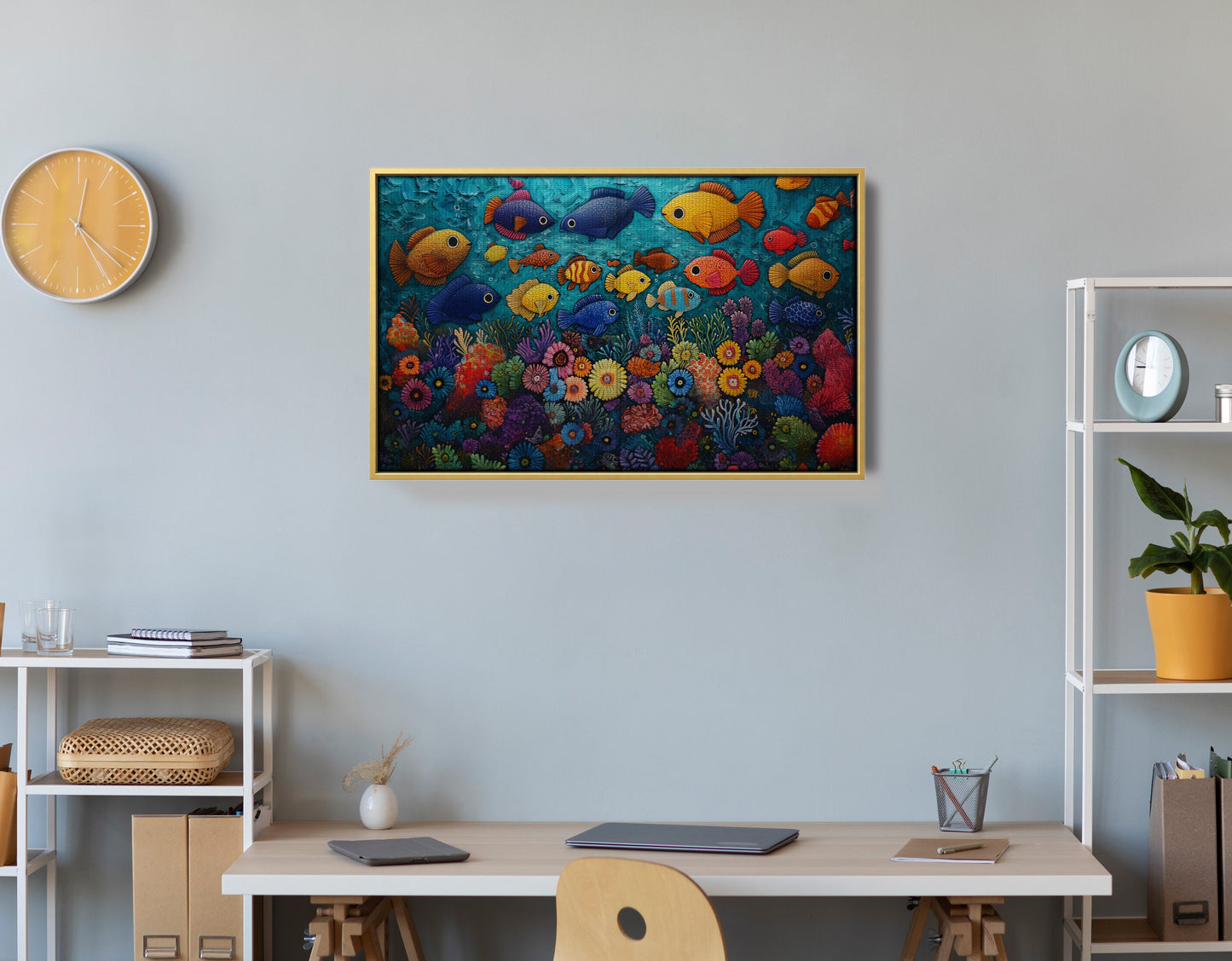 Tropical Fish Coral Black Caribbean wall art view 42