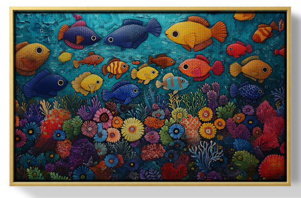 Tropical Fish Coral Black Caribbean wall art view 37