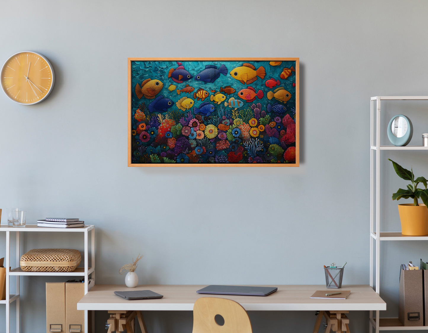 Tropical Fish Coral Black Caribbean wall art view 48