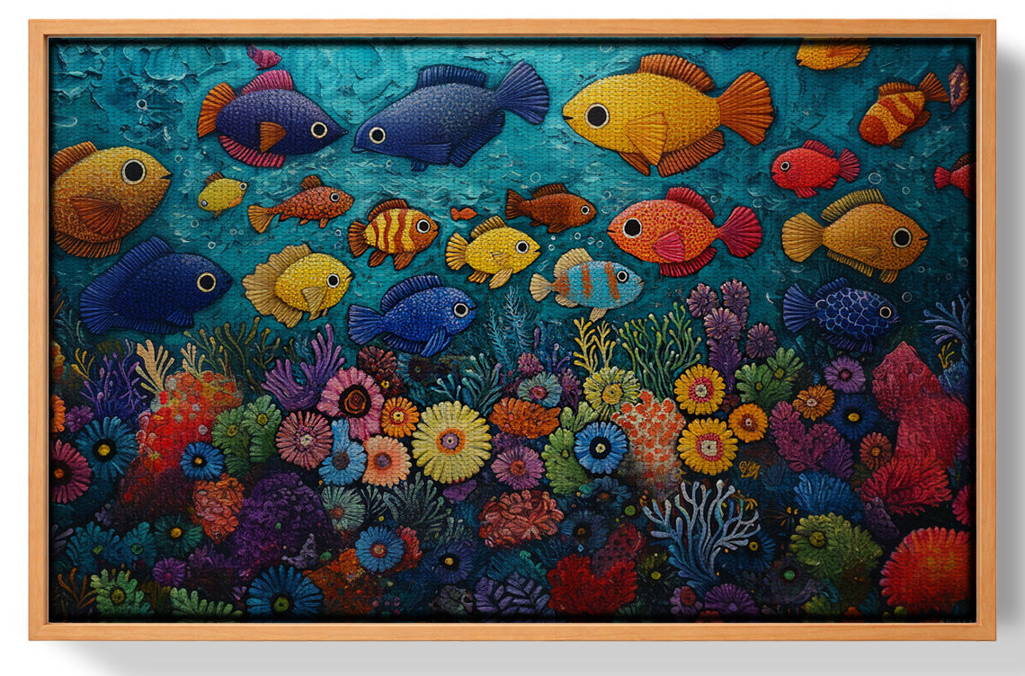 Tropical Fish Coral Black Caribbean wall art view 43