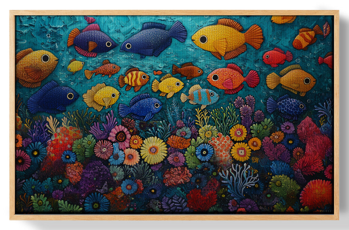 Tropical Fish Coral Black Caribbean wall art view 49