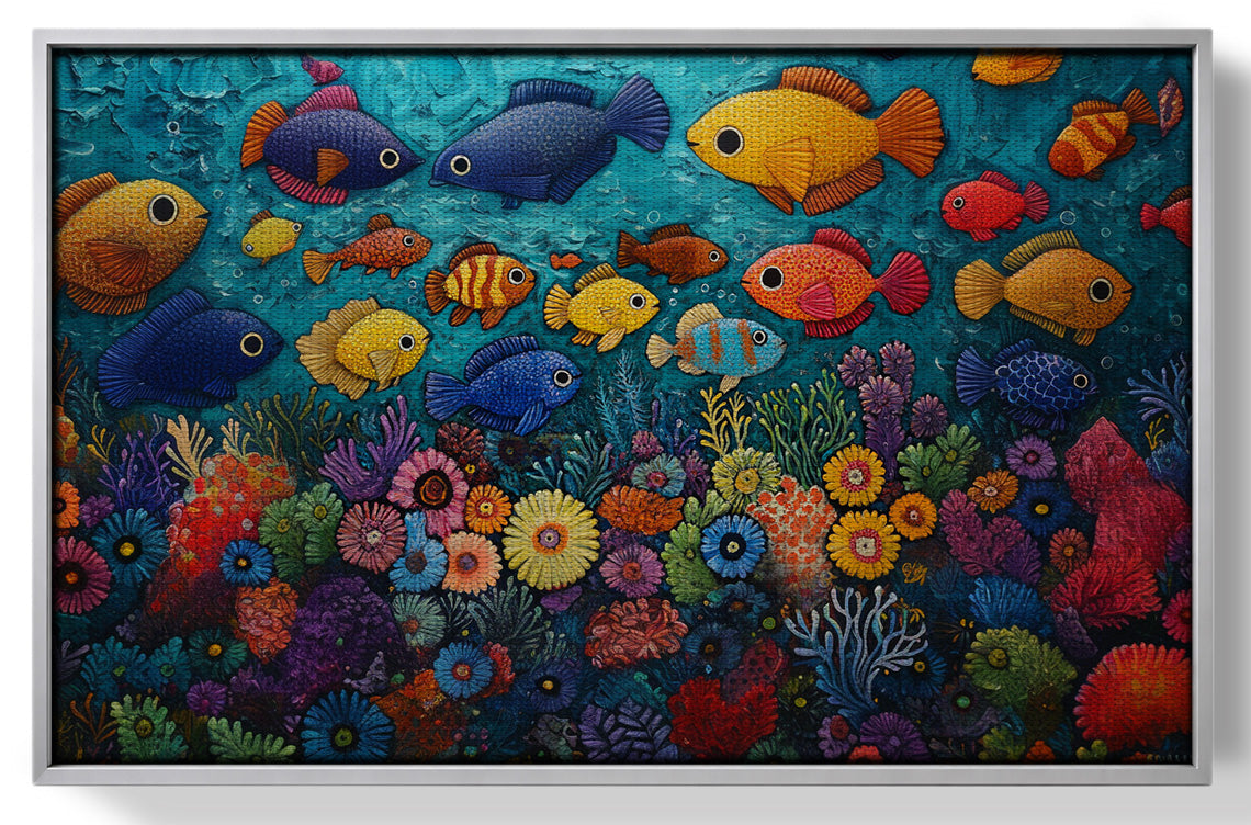 Tropical Fish Coral Black Caribbean wall art view 55