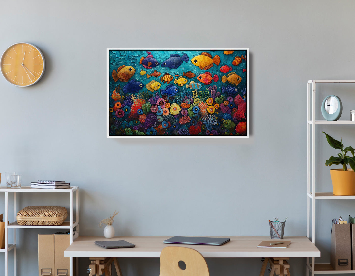 Tropical Fish Coral Black Caribbean wall art view 66