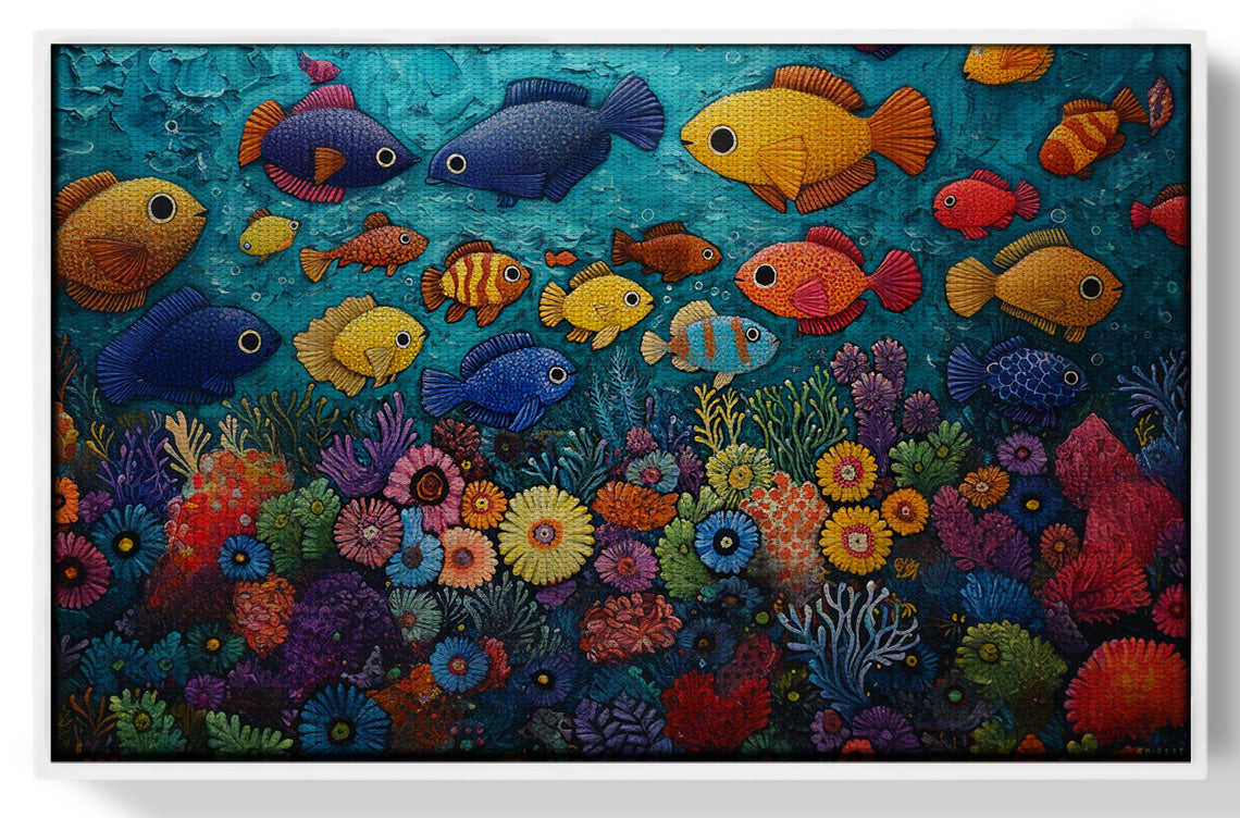 Tropical Fish Coral Black Caribbean wall art view 61