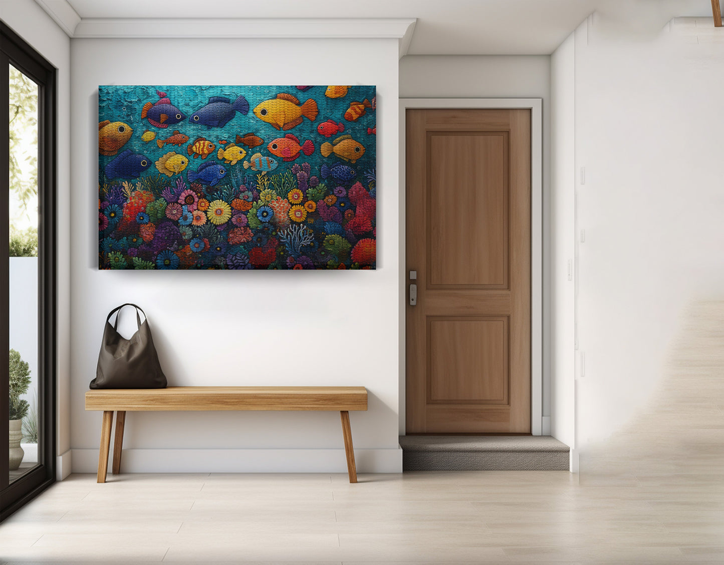 Tropical Fish Coral Black Caribbean wall art view 17