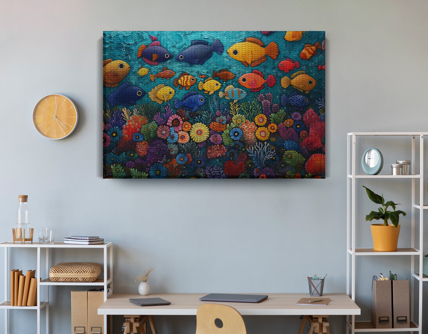 Tropical Fish Coral Black Caribbean wall art view 18