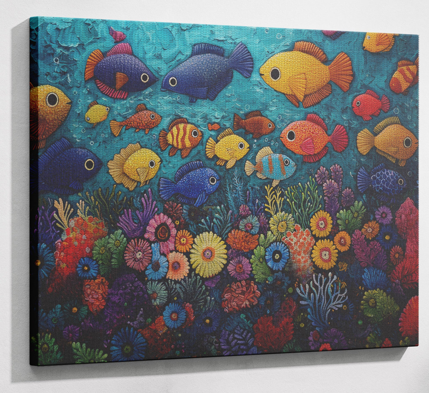 Tropical Fish Coral Black Caribbean wall art view 13