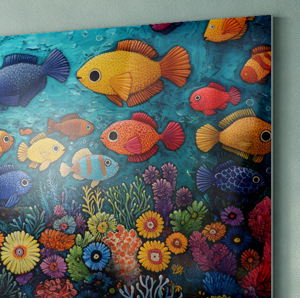 Tropical Fish Coral Black Caribbean wall art view 22