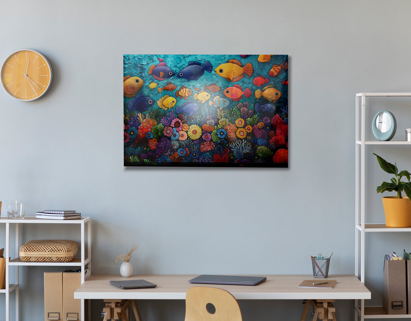Tropical Fish Coral Black Caribbean wall art view 24