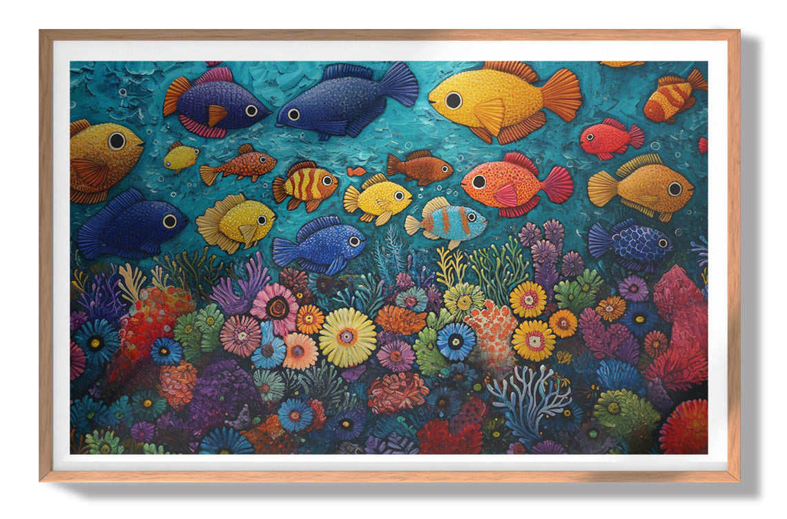 Tropical Fish Coral Black Caribbean wall art view 79