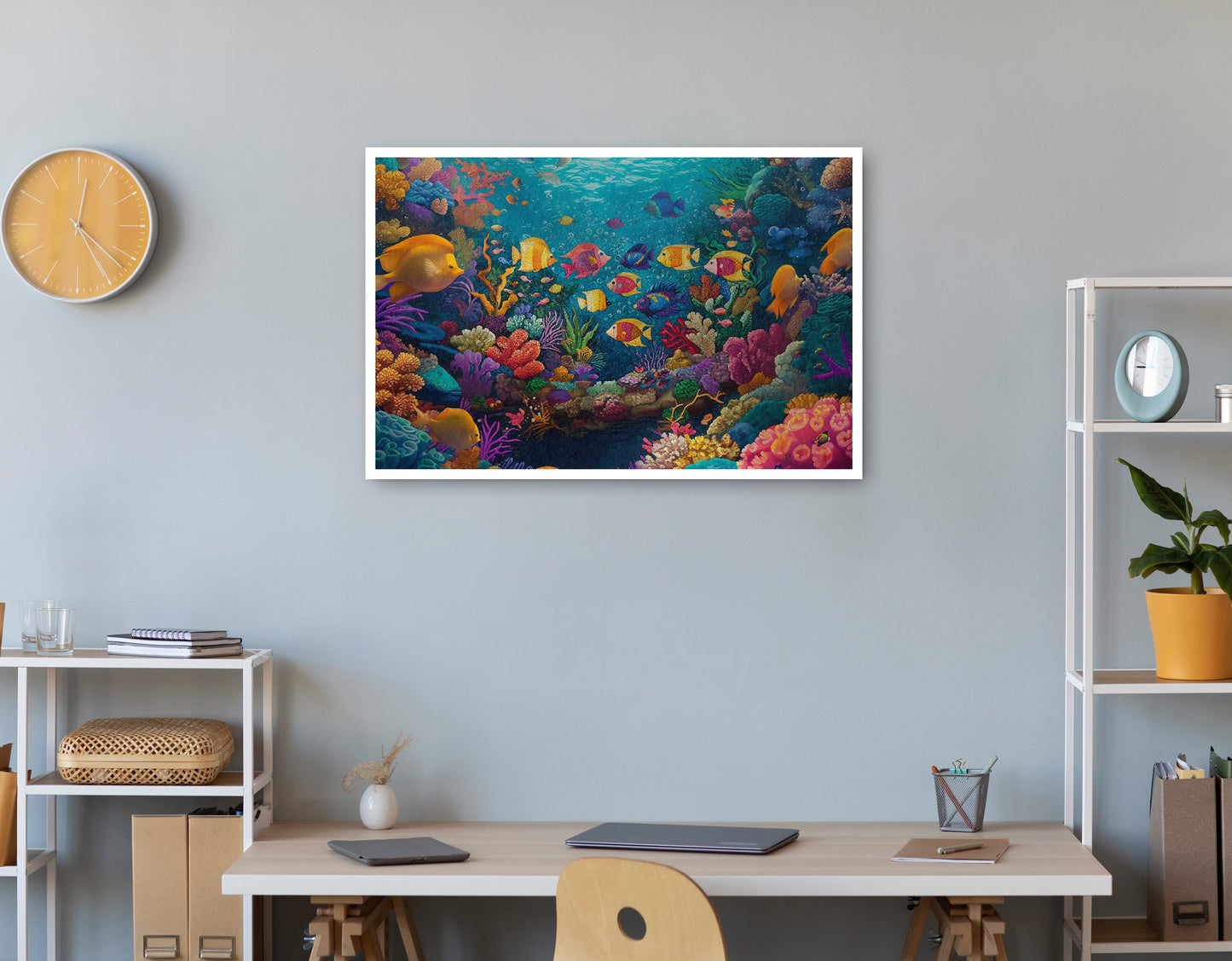 Colorful Tropical Fish Caribbean wall art print view