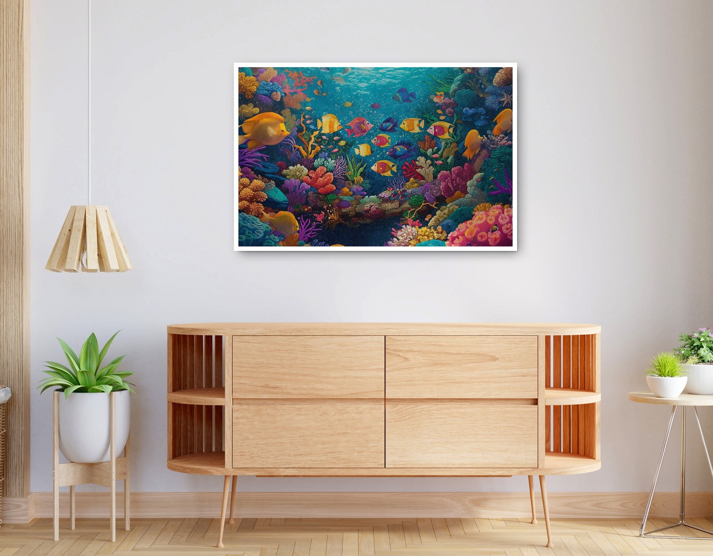 Alternate view of Colorful Tropical Fish Caribbean wall art canvas print