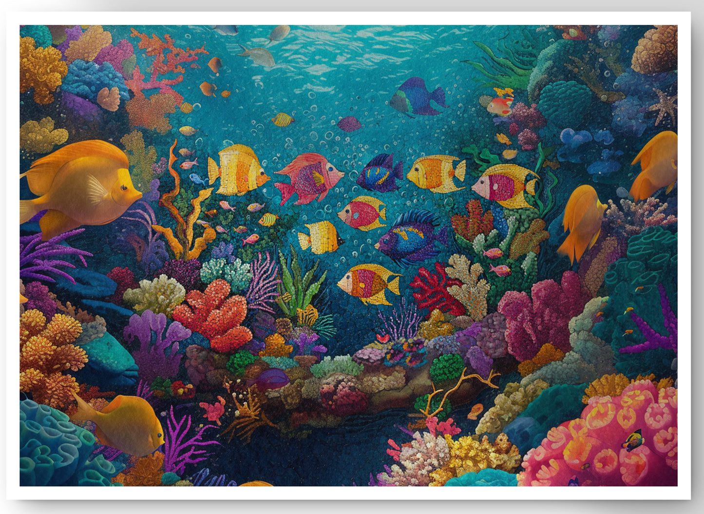 Colorful Tropical Fish Caribbean wall art canvas print by MoomZee Artwork