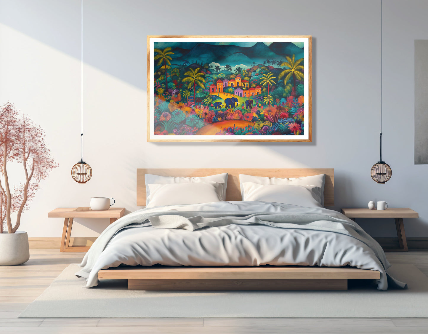 Haitian Village Landscape Caribbean wall art view 75