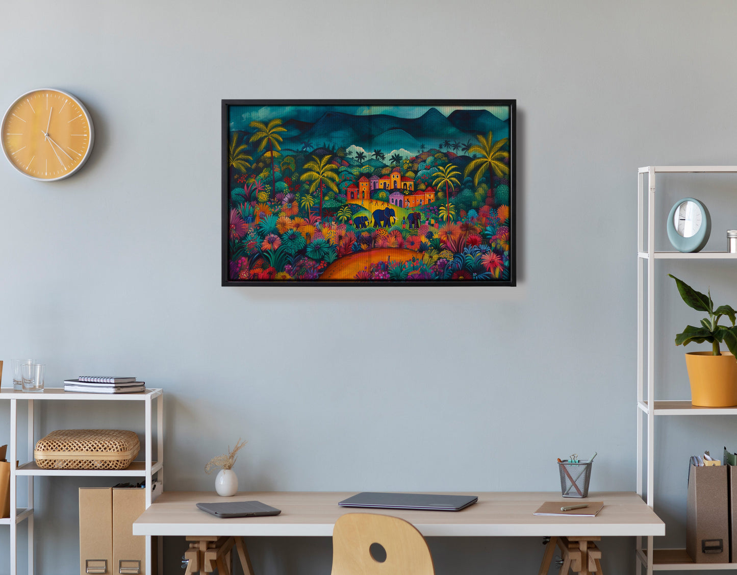 Haitian Village Landscape Caribbean wall art view 30