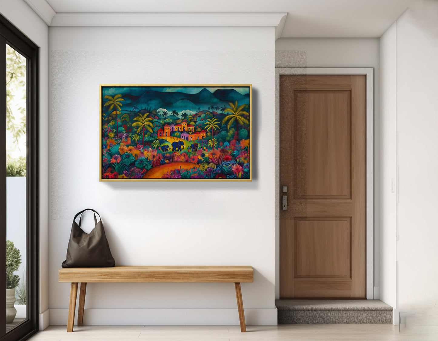 Haitian Village Landscape Caribbean wall art view 41