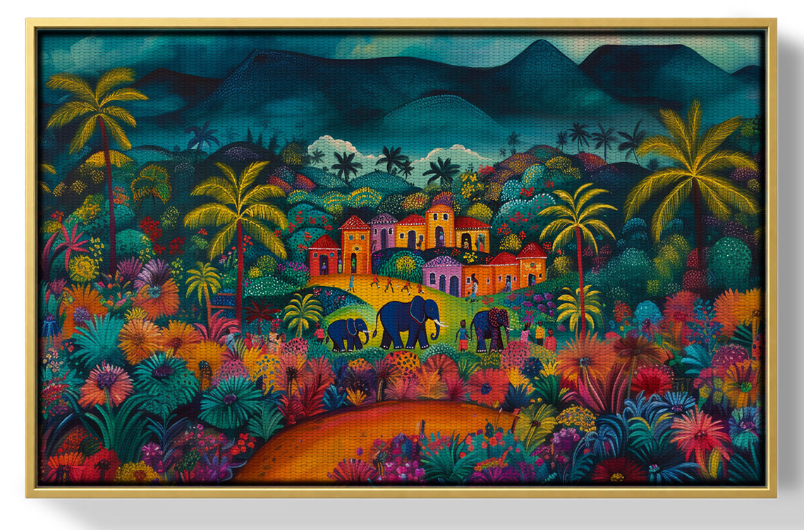 Haitian Village Landscape Caribbean wall art view 37