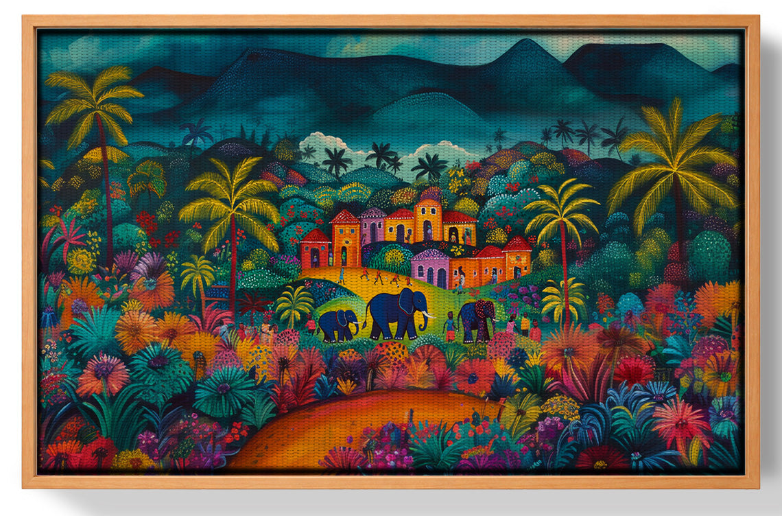 Haitian Village Landscape Caribbean wall art view 43