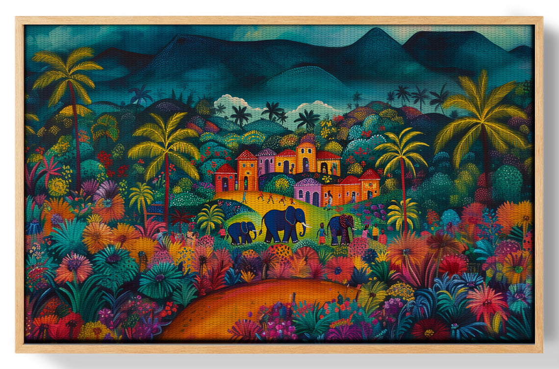 Haitian Village Landscape Caribbean wall art view 49