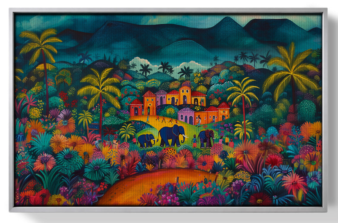 Haitian Village Landscape Caribbean wall art view 55