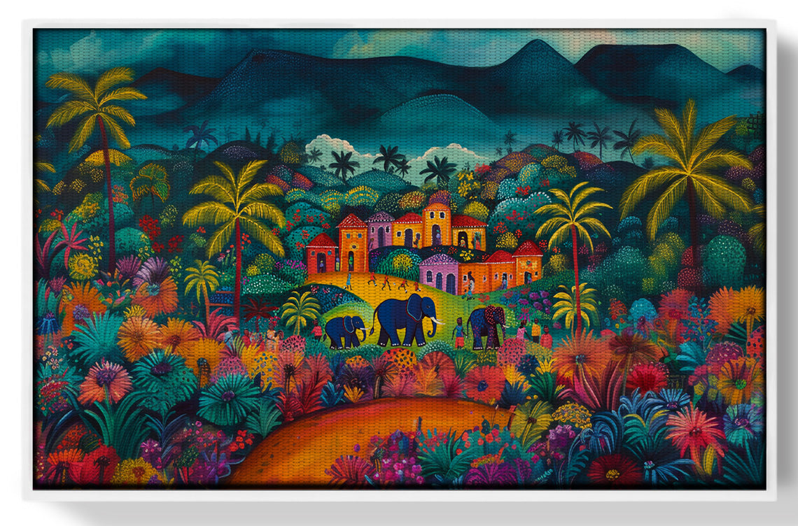 Haitian Village Landscape Caribbean wall art view 61