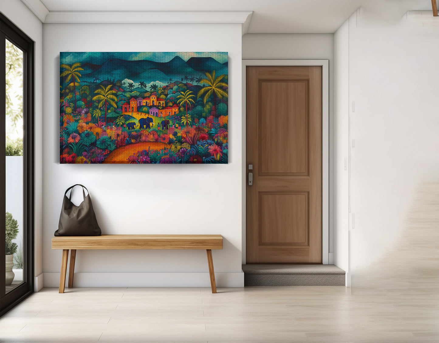Haitian Village Landscape Caribbean wall art view 17